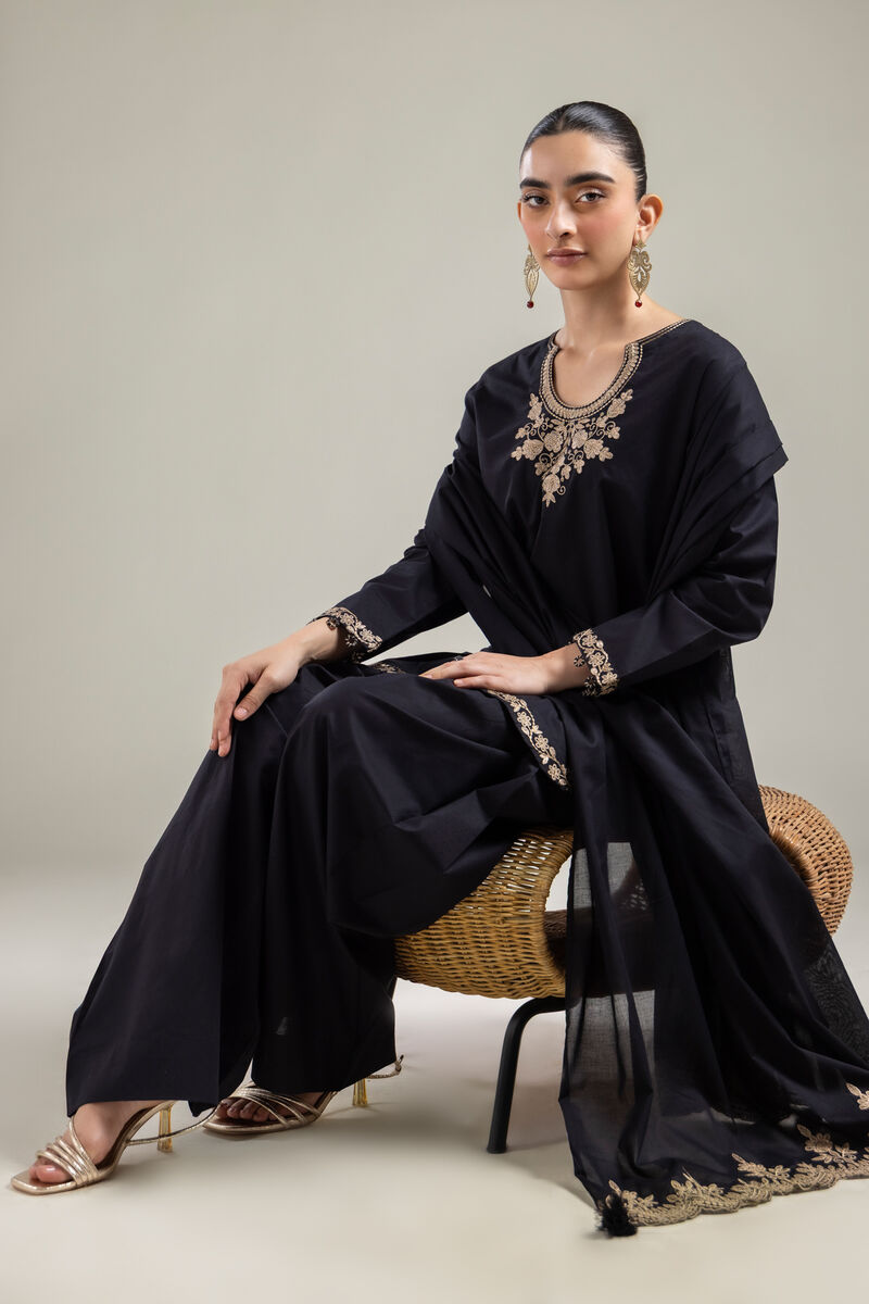 Black Lawn Dupatta