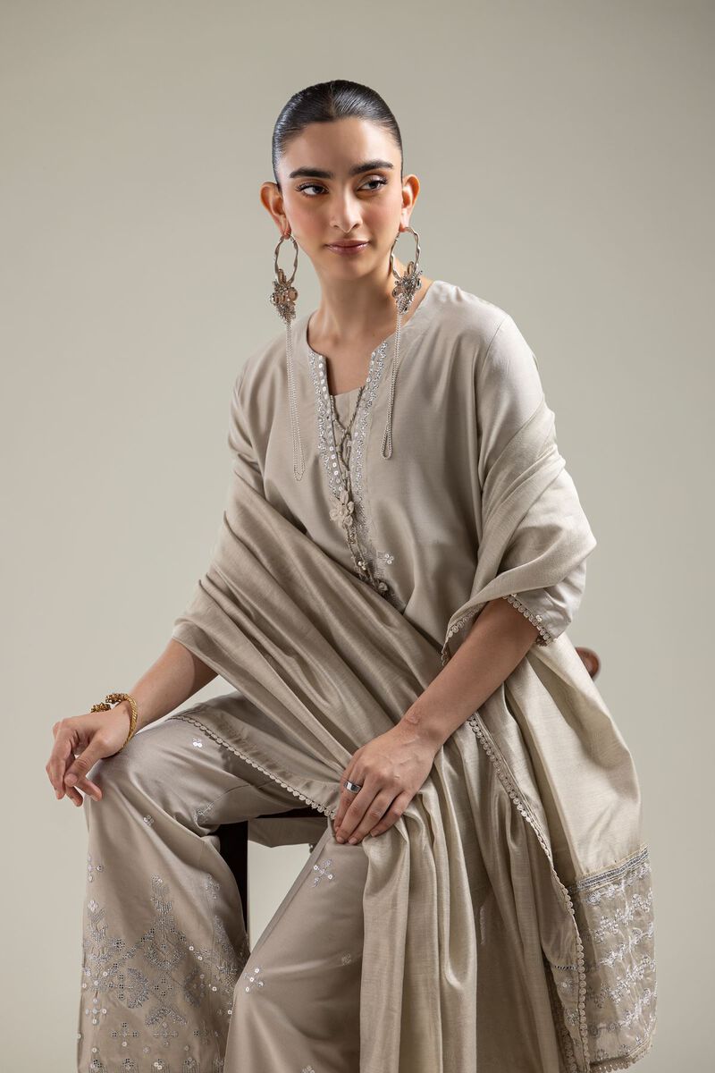 Geometric Beige Dupatta