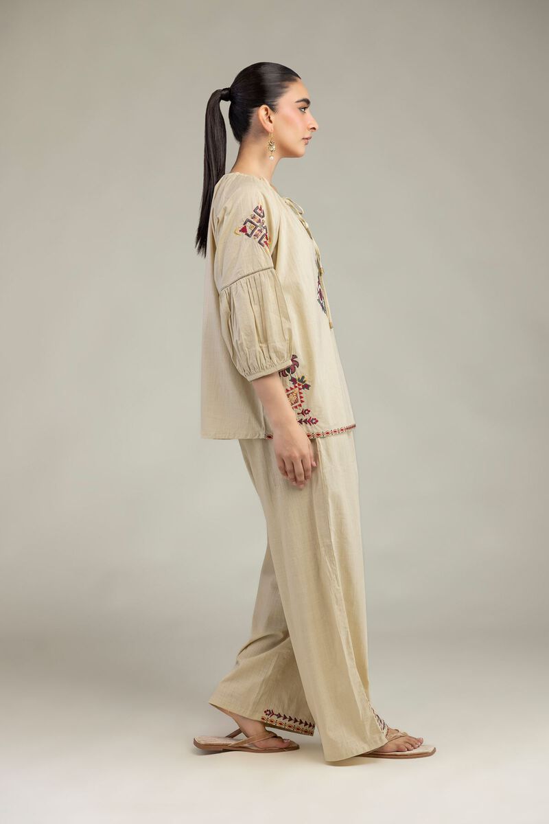 Floral Beige Trousers