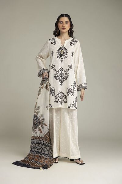 Embroidered Broshia Fabrics 3 Piece