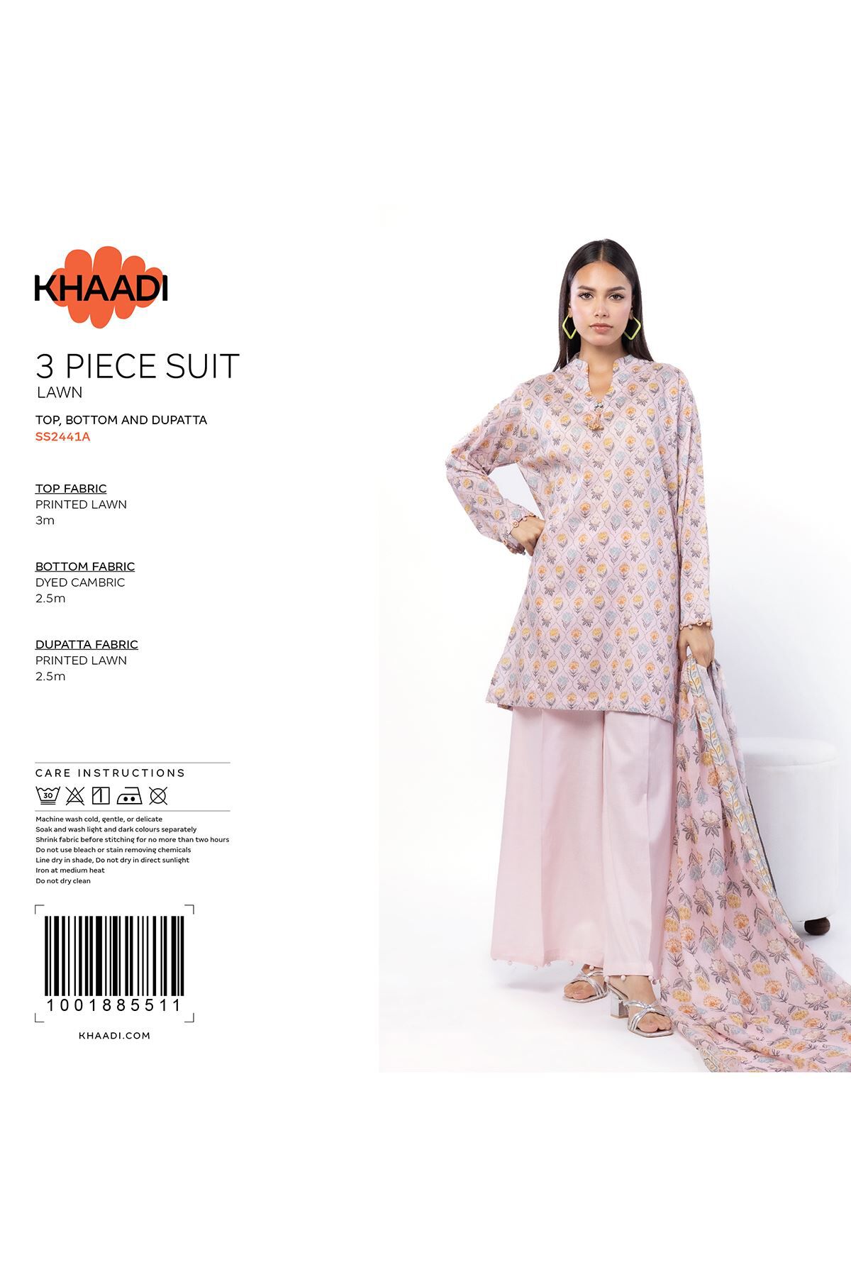 Buy Fabrics 3 Piece | 0.0 N/A | SS2441A-G-VG_MULTI | Khaadi Pakistan