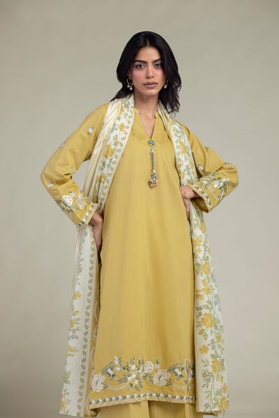 Floral Cambric Kurta, image 1