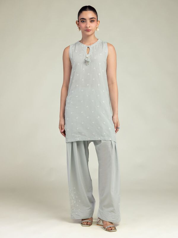 Lawn Sleeveless Kurta