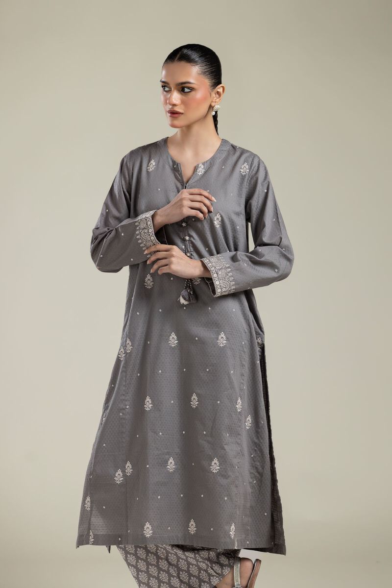 Gray Cotton Kurta