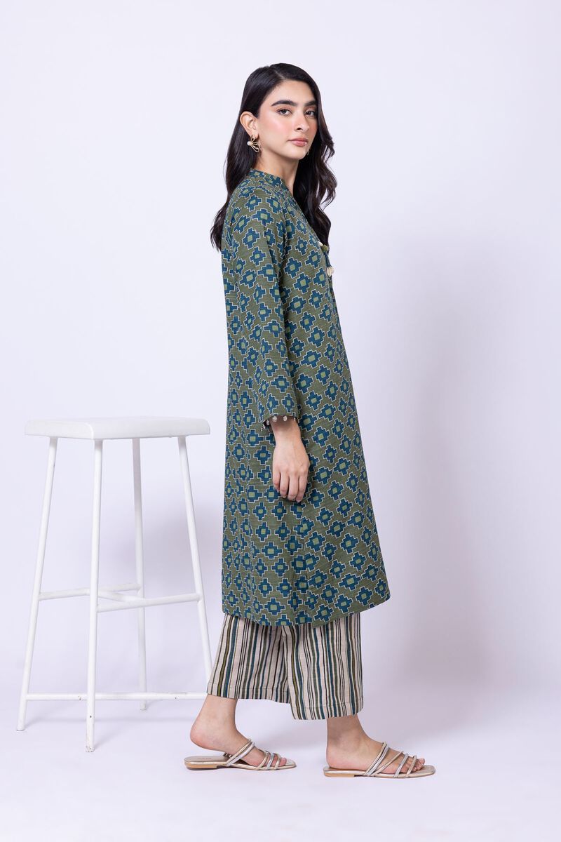 V-Neck Geometric Kurta