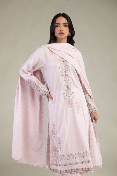 Embroidered Messuri Dobby 3-Piece Tailored Set