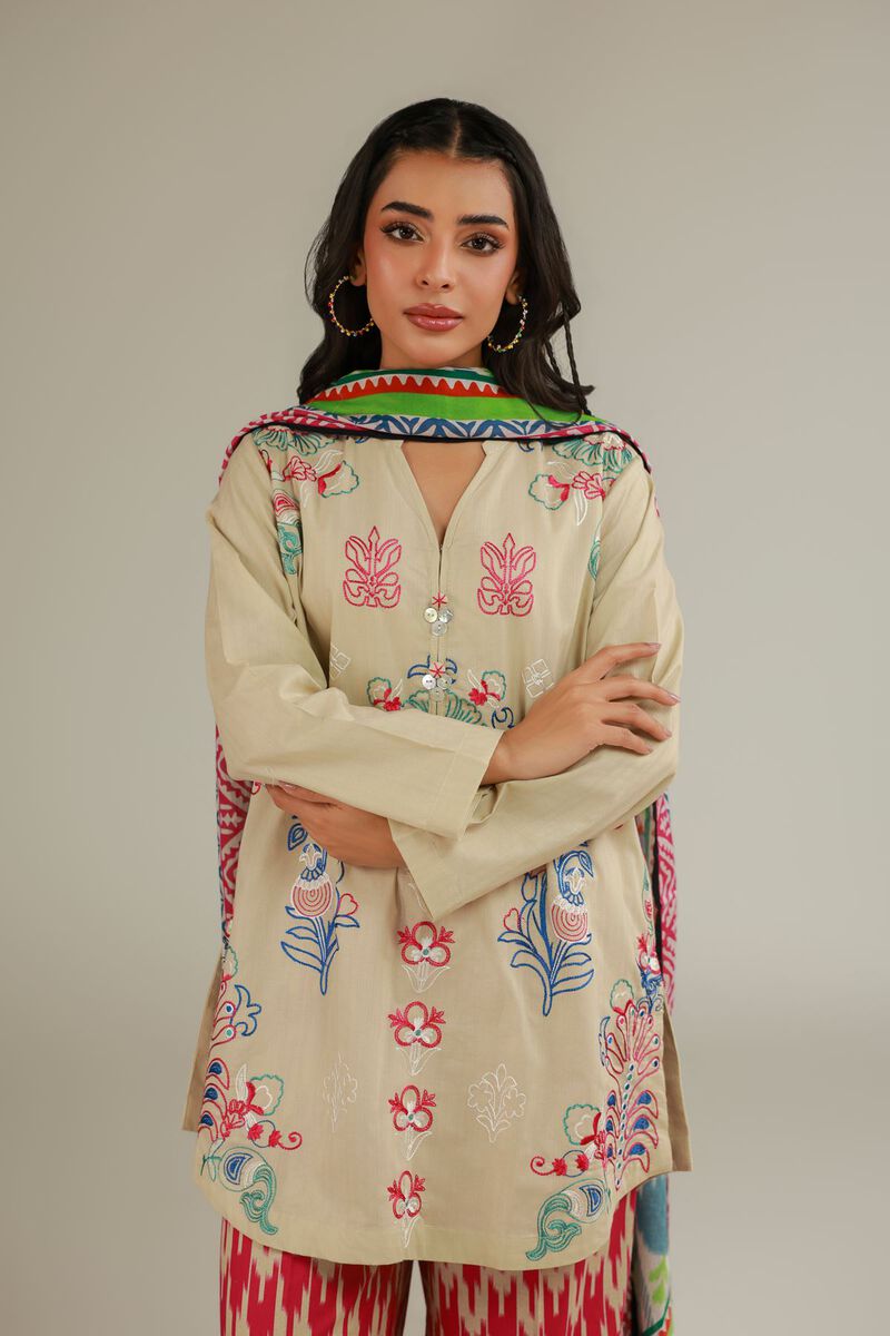 Floral Beige Kurta