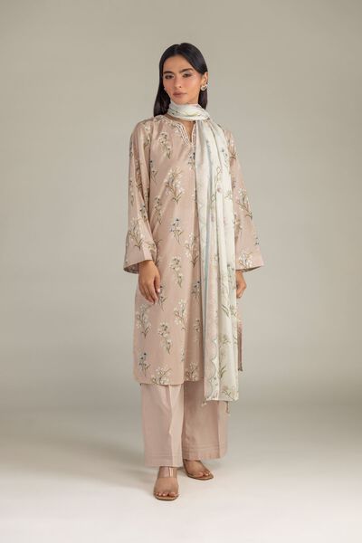 Printed Cambric Solid Peach Pants