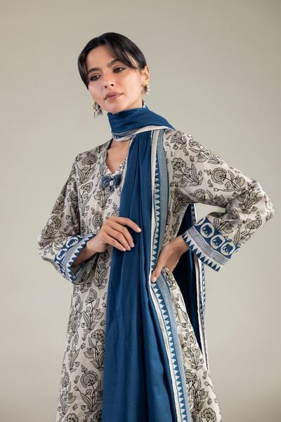 Blue Lawn Dupatta, image 1