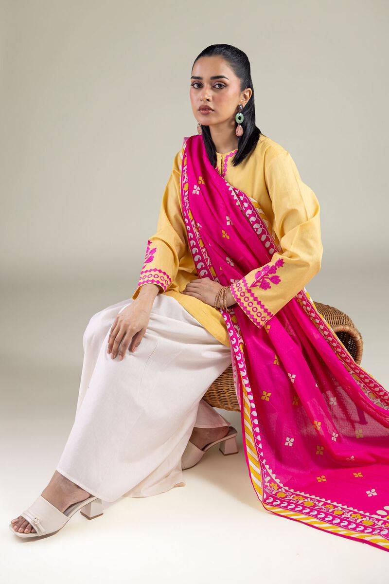 Cotton Magenta Dupatta