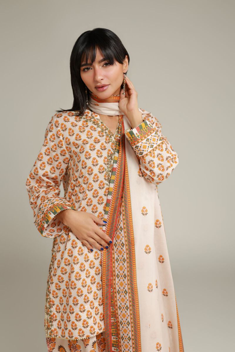 Floral V-Neck Kurta