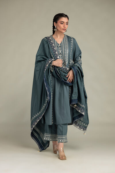 Embroidered Raw Silk Raw Silk Kurta