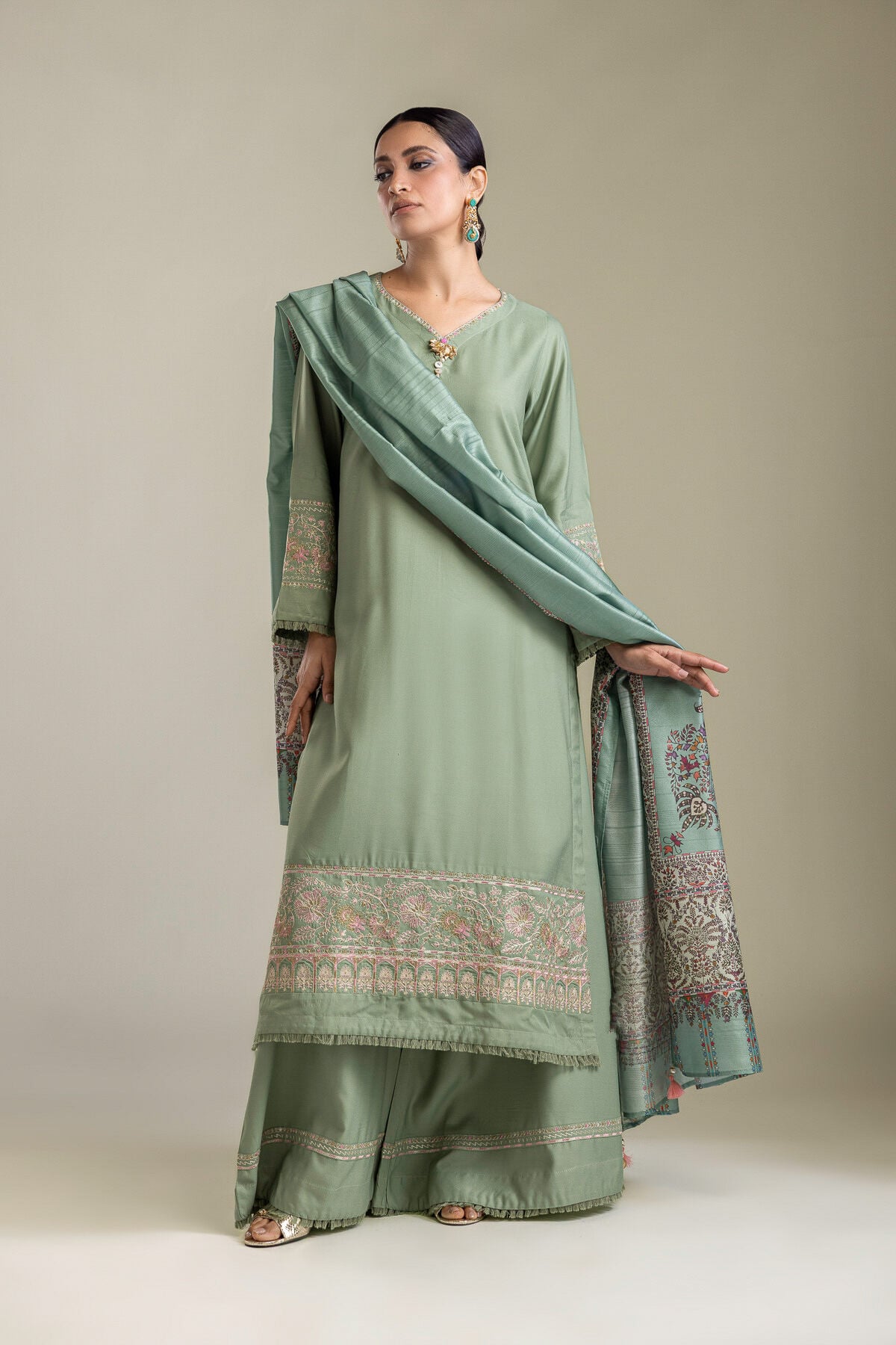 Khaadi - Green Silk Pants