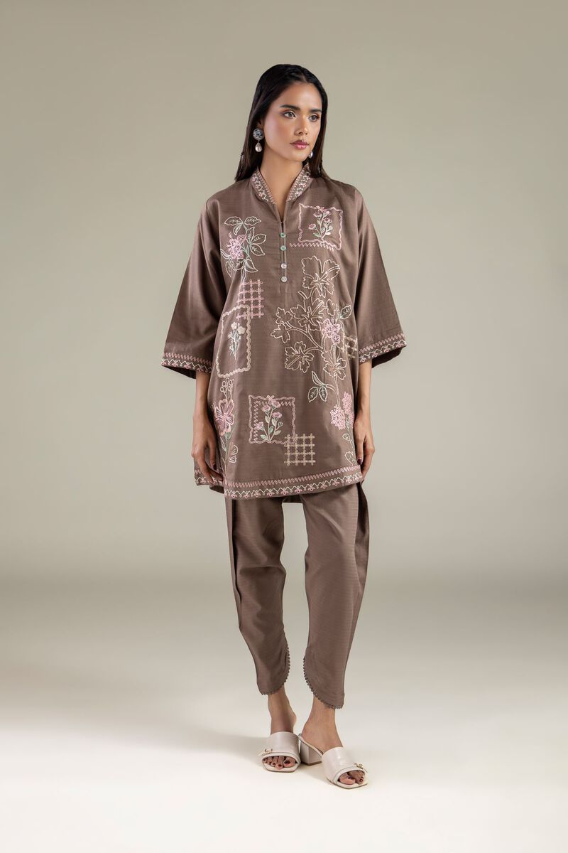 Floral V-Neck Kurta