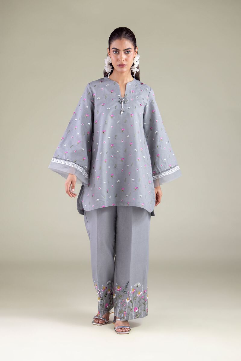 Floral V-Neck Kurta