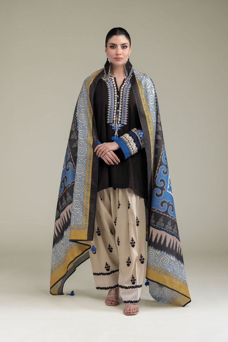 Beige Silk Shalwar