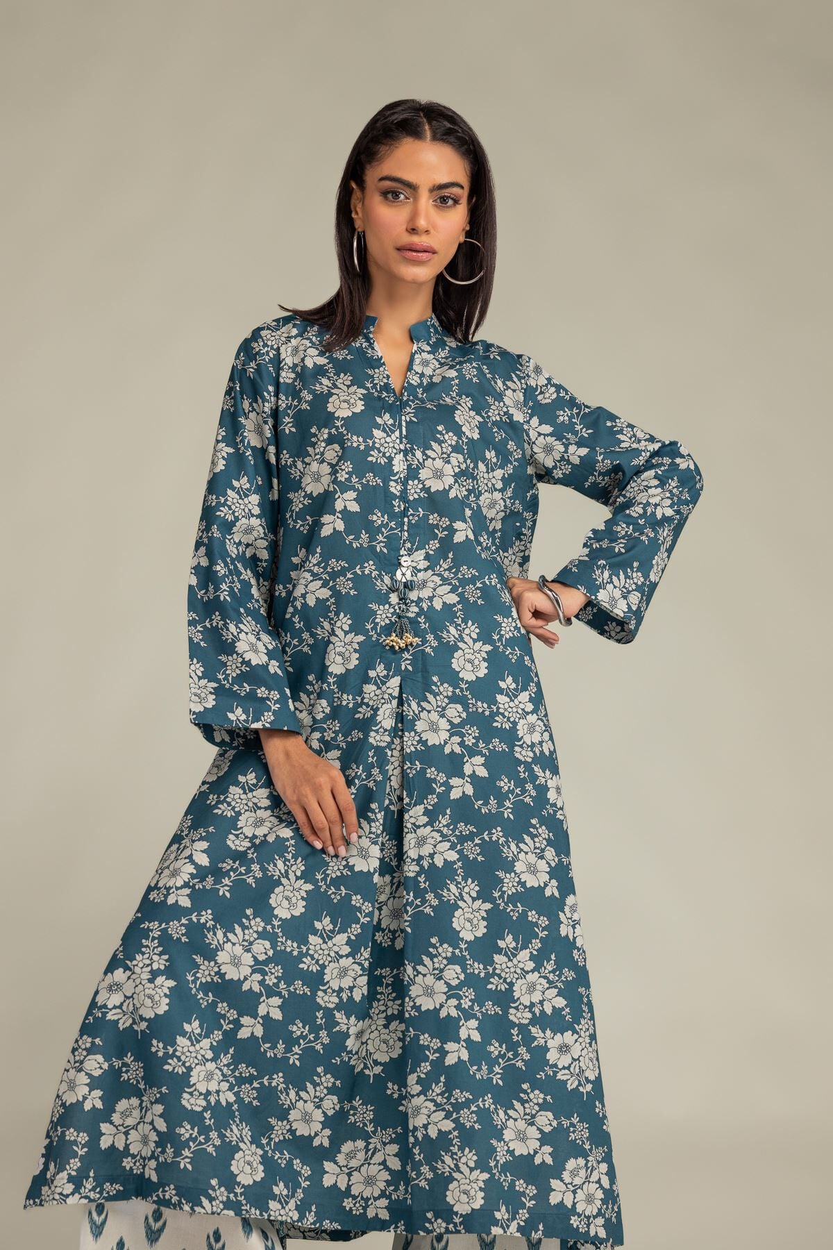 Khaadi - Cambric Longline Kurta
