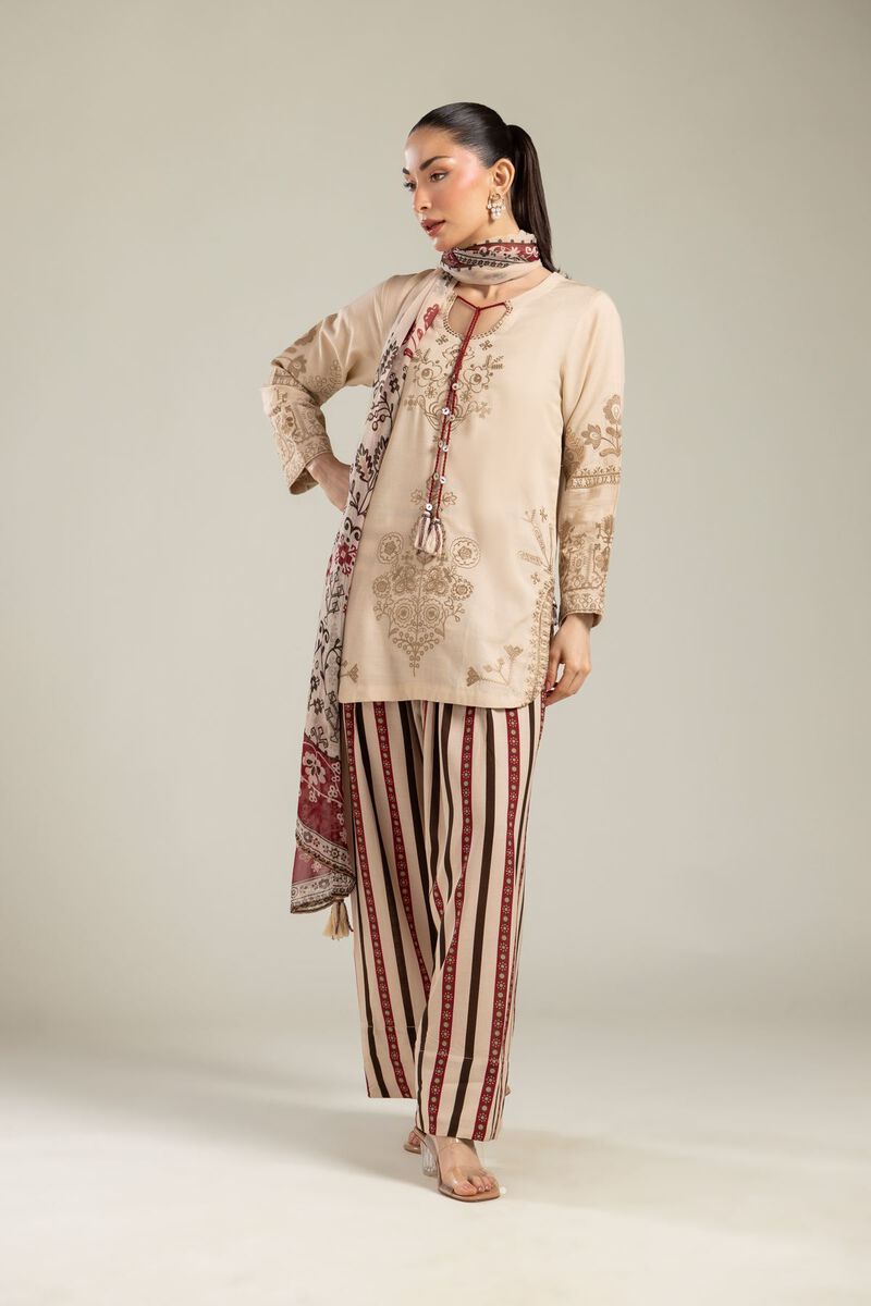 Floral Beige Dupatta