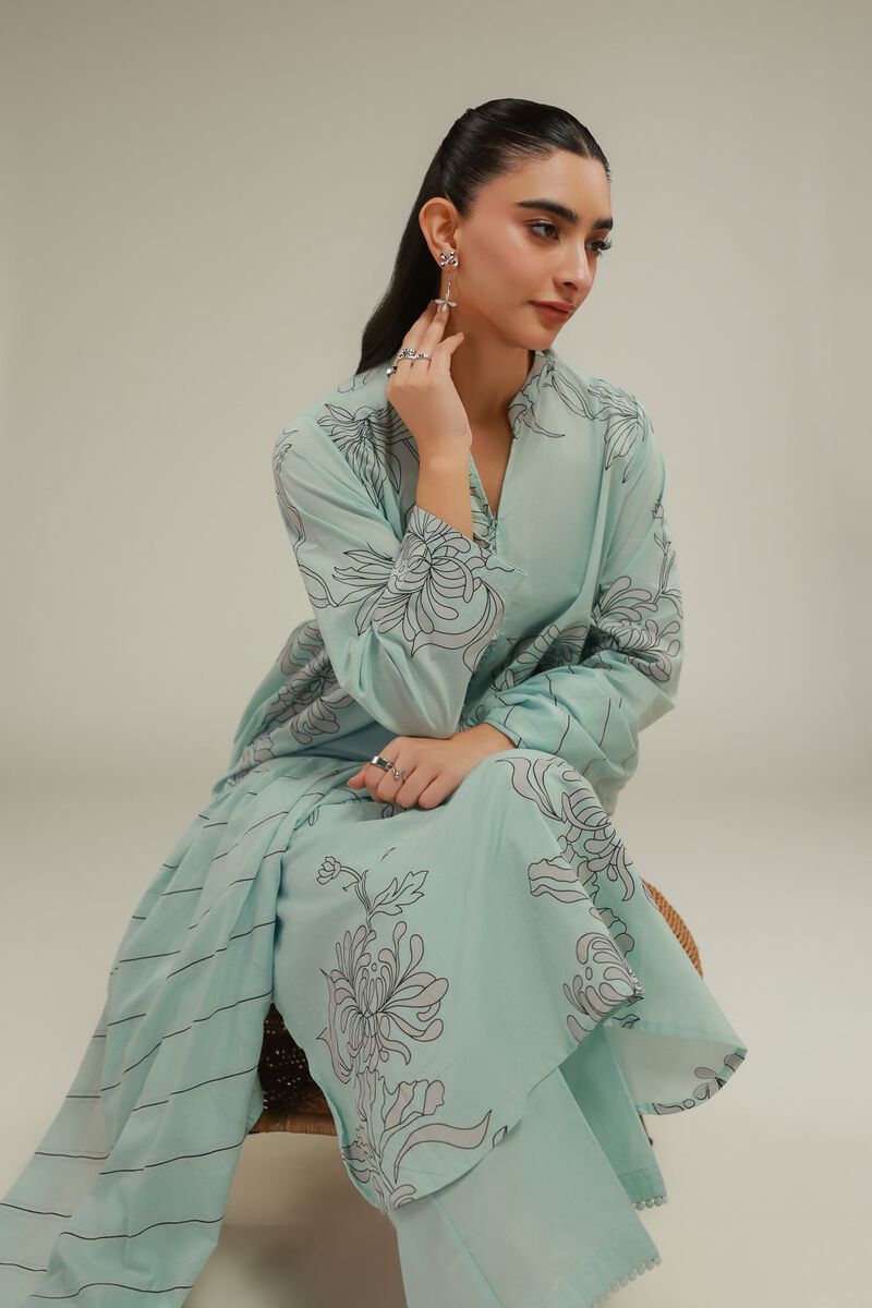 Floral Mint Kurta