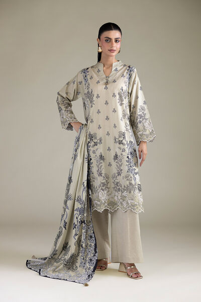 Embroidered Lawn Fabrics 3 Piece