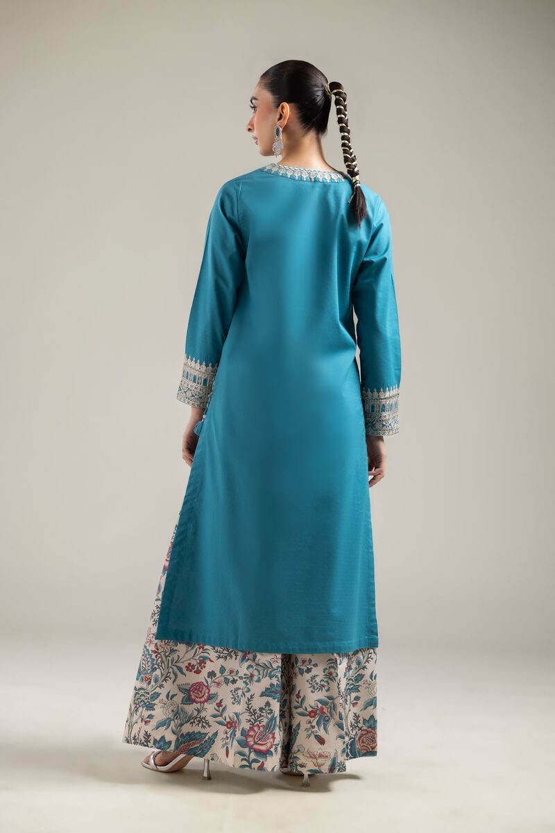 Teal Cotton Kurta
