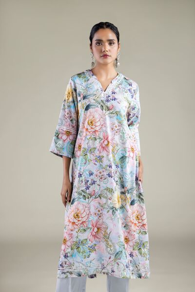 Long Floral Kurta, image 1