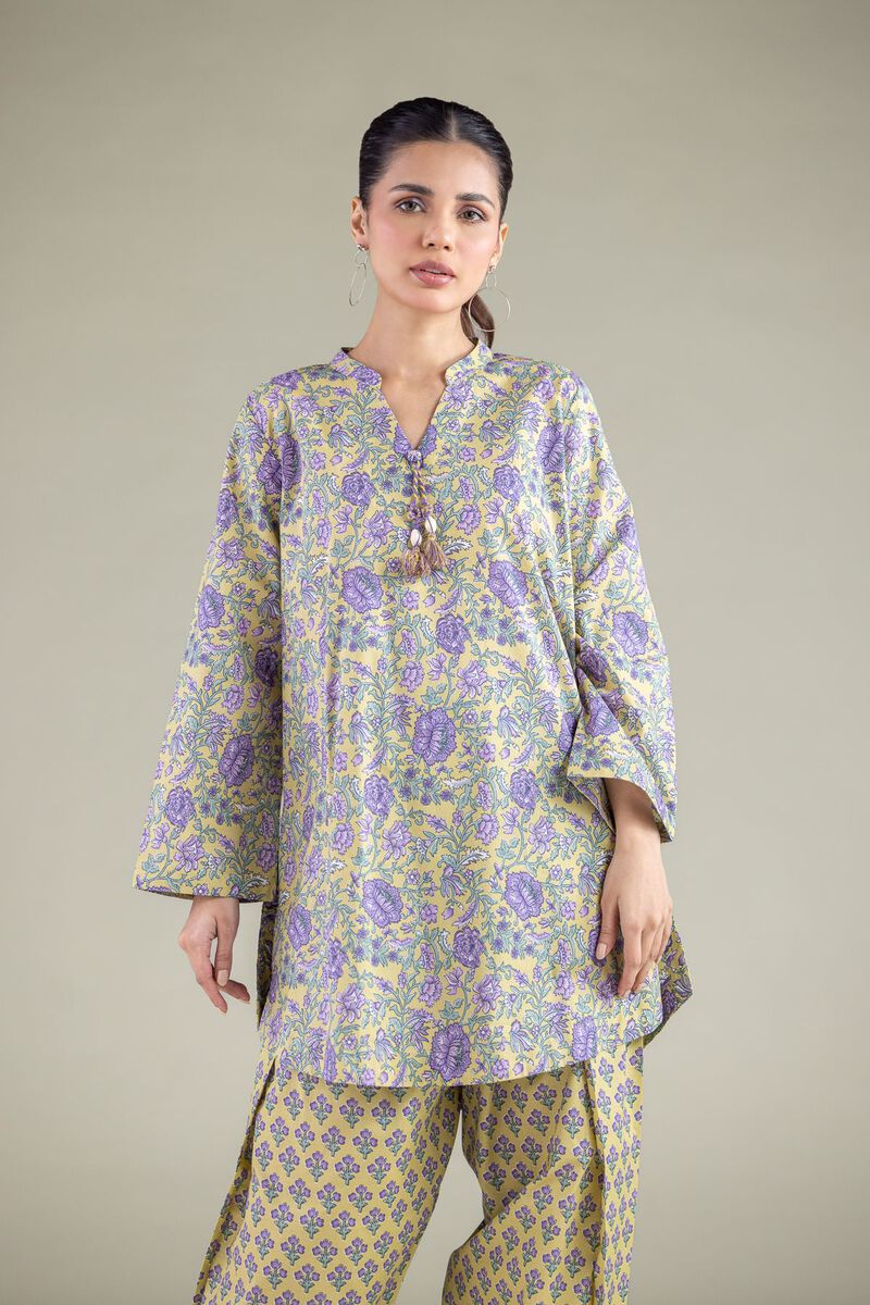 Floral Band-Collar Kurta