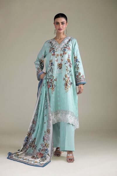 Embroidered Broshia Fabrics 3 Piece