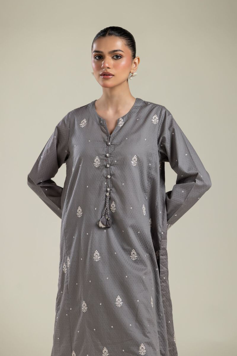 Gray Cotton Kurta