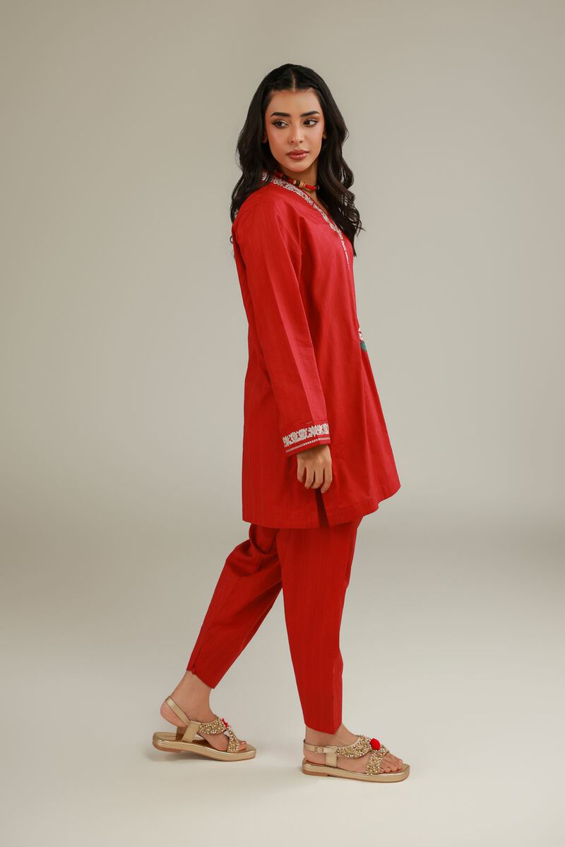 Red Floral Kurta