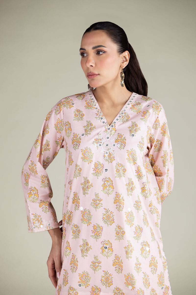 Floral V-neck Kurta