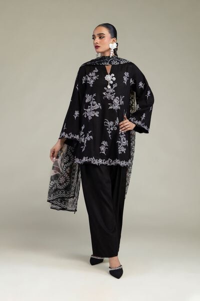 Black Solid Shalwar, image 1