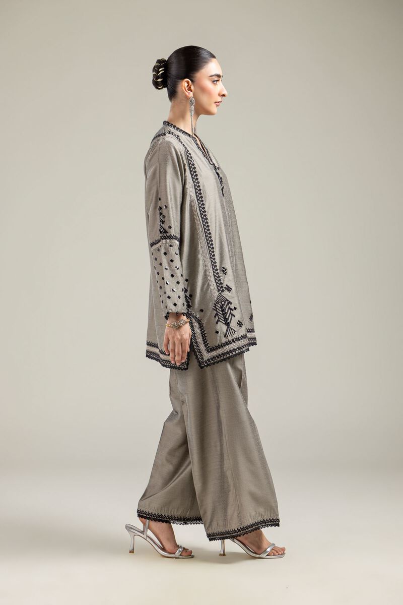 Gray Silk Pants