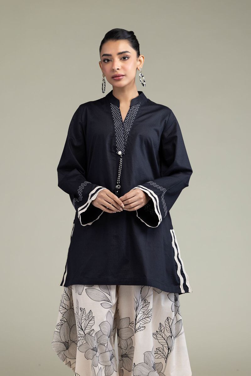 Black Cotton Kurta