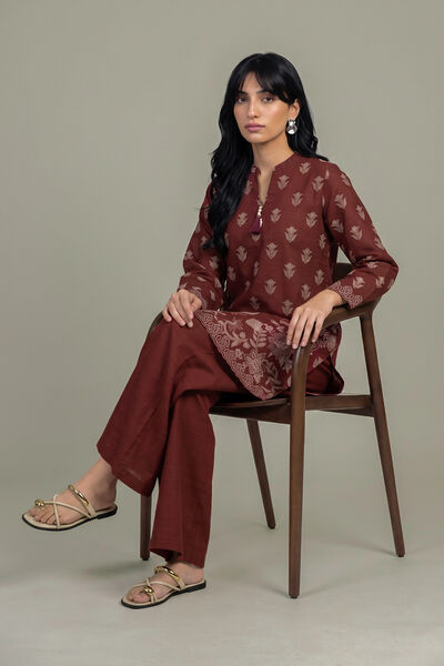 Printed Light Khaddar Floral Printed Kurta