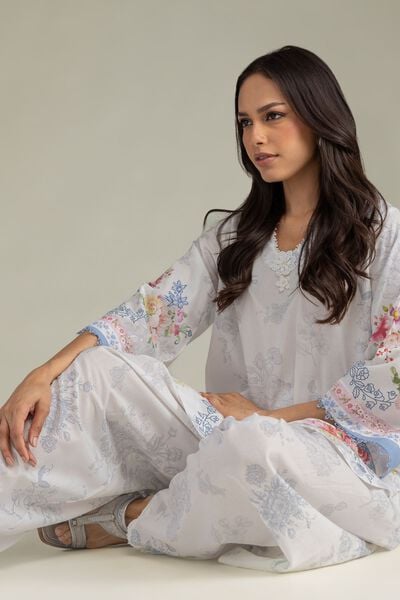 Printed Cambric Floral Cambric Kurta