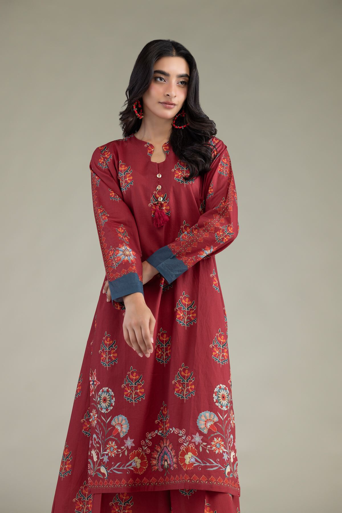 Khaadi - Floral Cambric Kurta