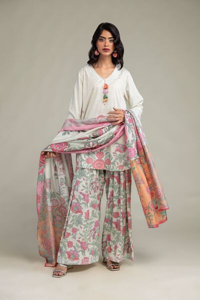 Floral Silk Shalwar, image 1