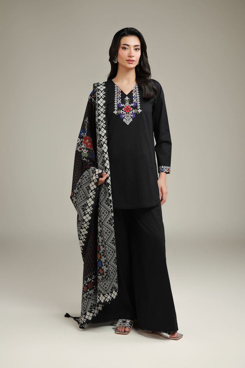 Black Lawn Dupatta