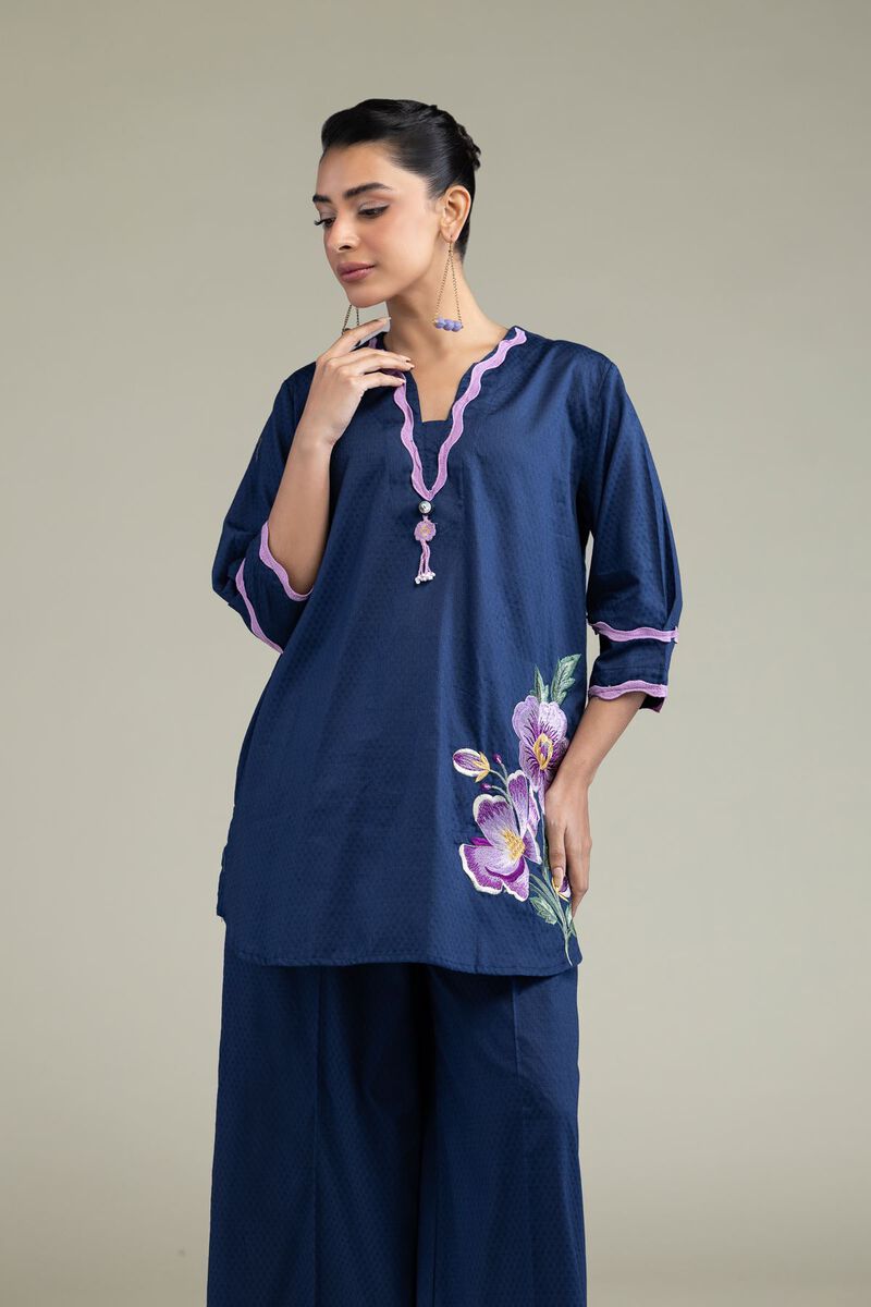 Floral V-Neck Kurta