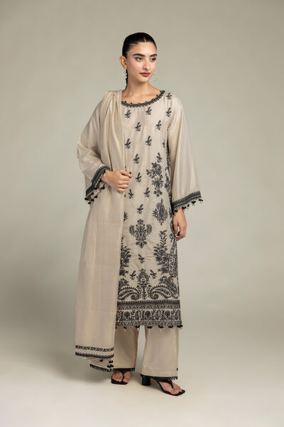 Floral Beige Kurta, image 1