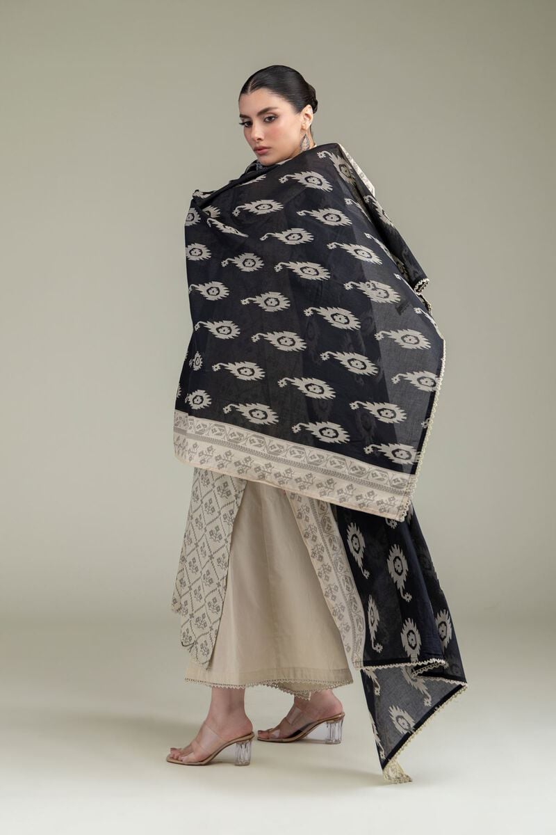 Black Lawn Dupatta