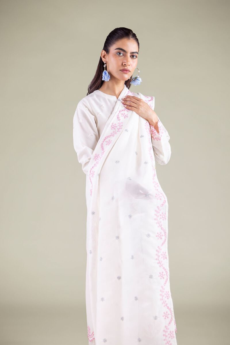 Floral Threadwork Dupatta