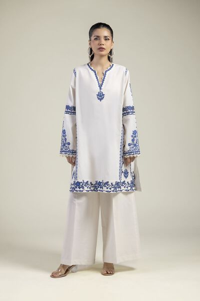 Embroidered Cotton Dobby Fabrics 2 Piece Top and Bottom