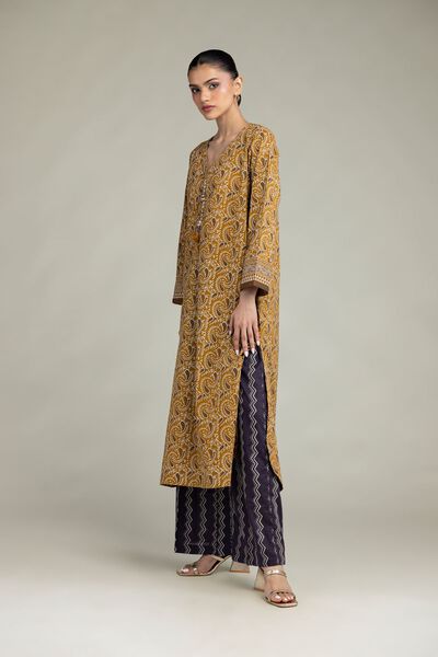Printed Cambric Geometric Cambric Pants
