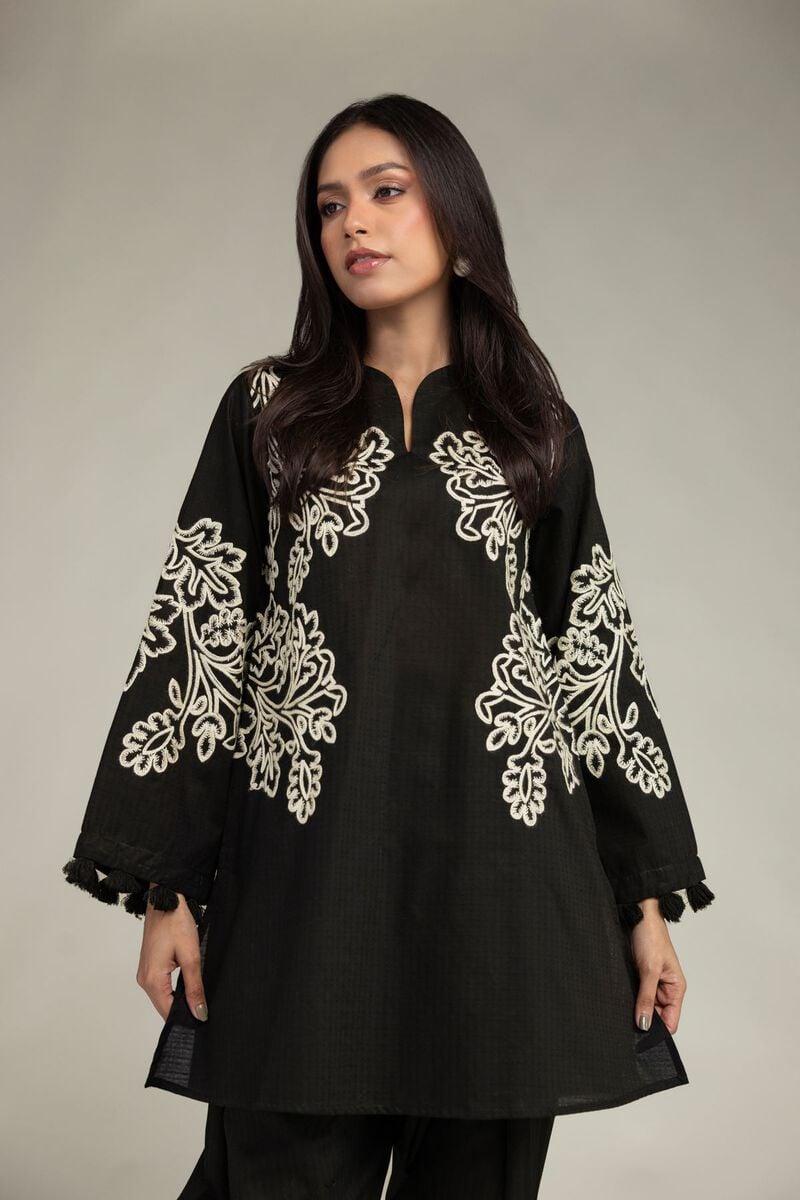 Black Cotton Kurta