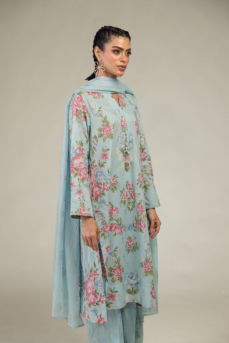 Blue Floral Kurta