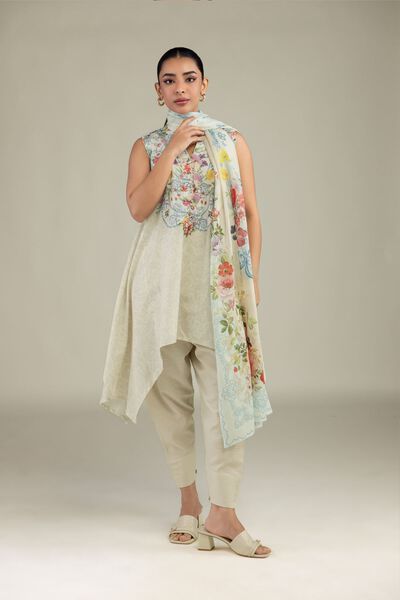 Sleeveless Floral Kurta, image 1