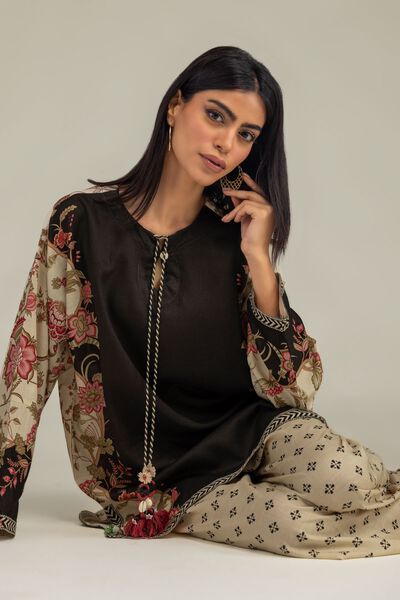 Floral Silk Kurta, image 1