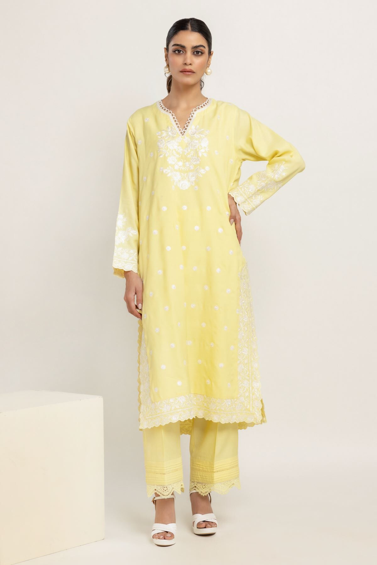 Khaadi top yellow dress